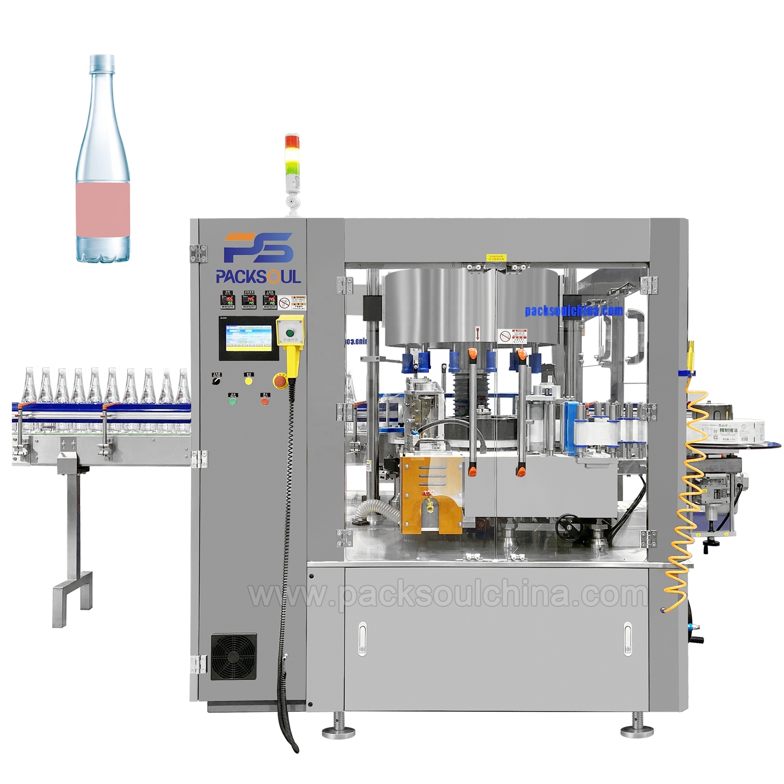 Opp Labeling Machine Water Bottle Labeling Machine Label Application Round Square Oval Case Packaging Type 3000-30000bph