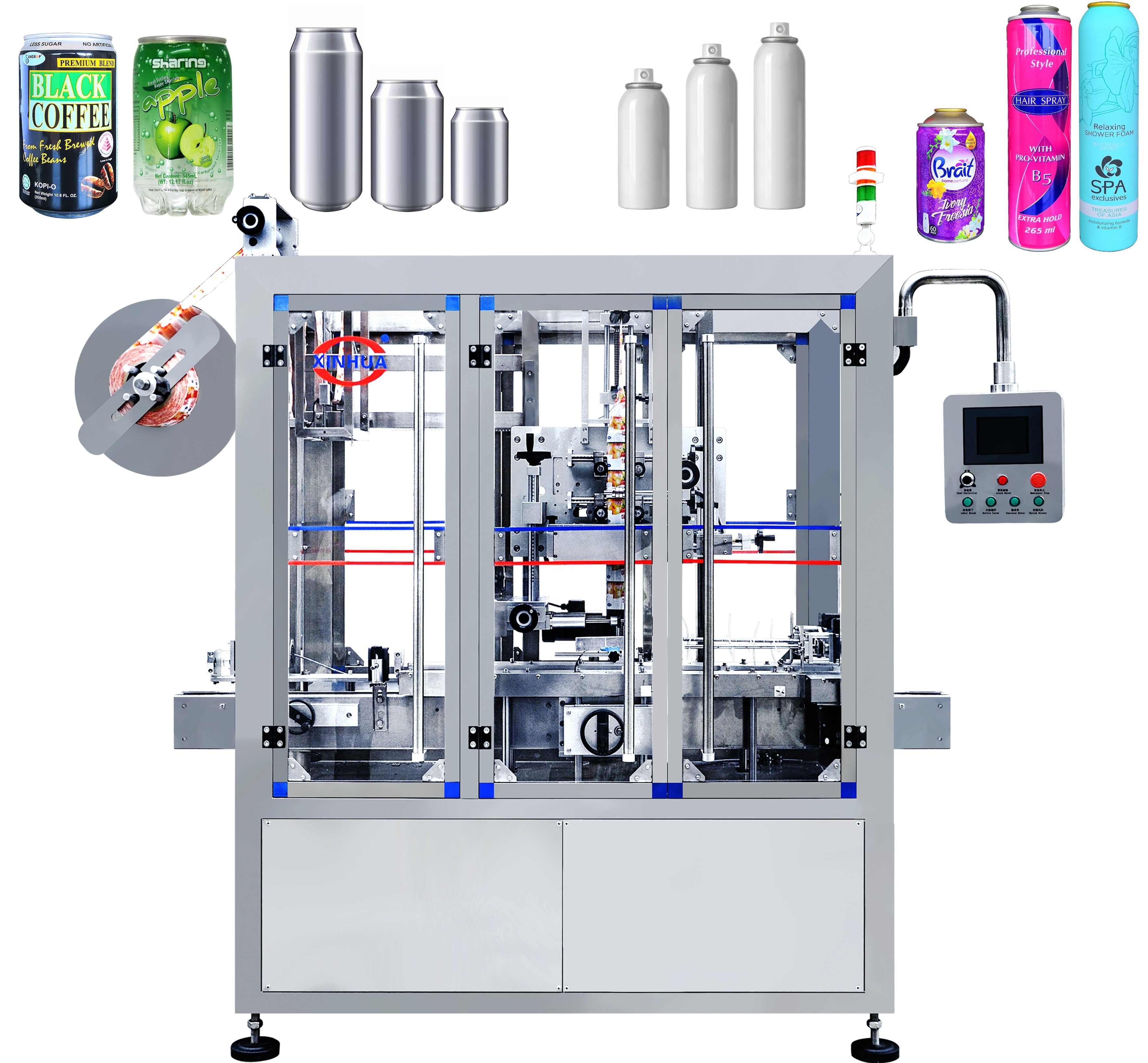 Middle Body Sleeve Shrink Sleeve Labeling Machine For PVC PET OPS