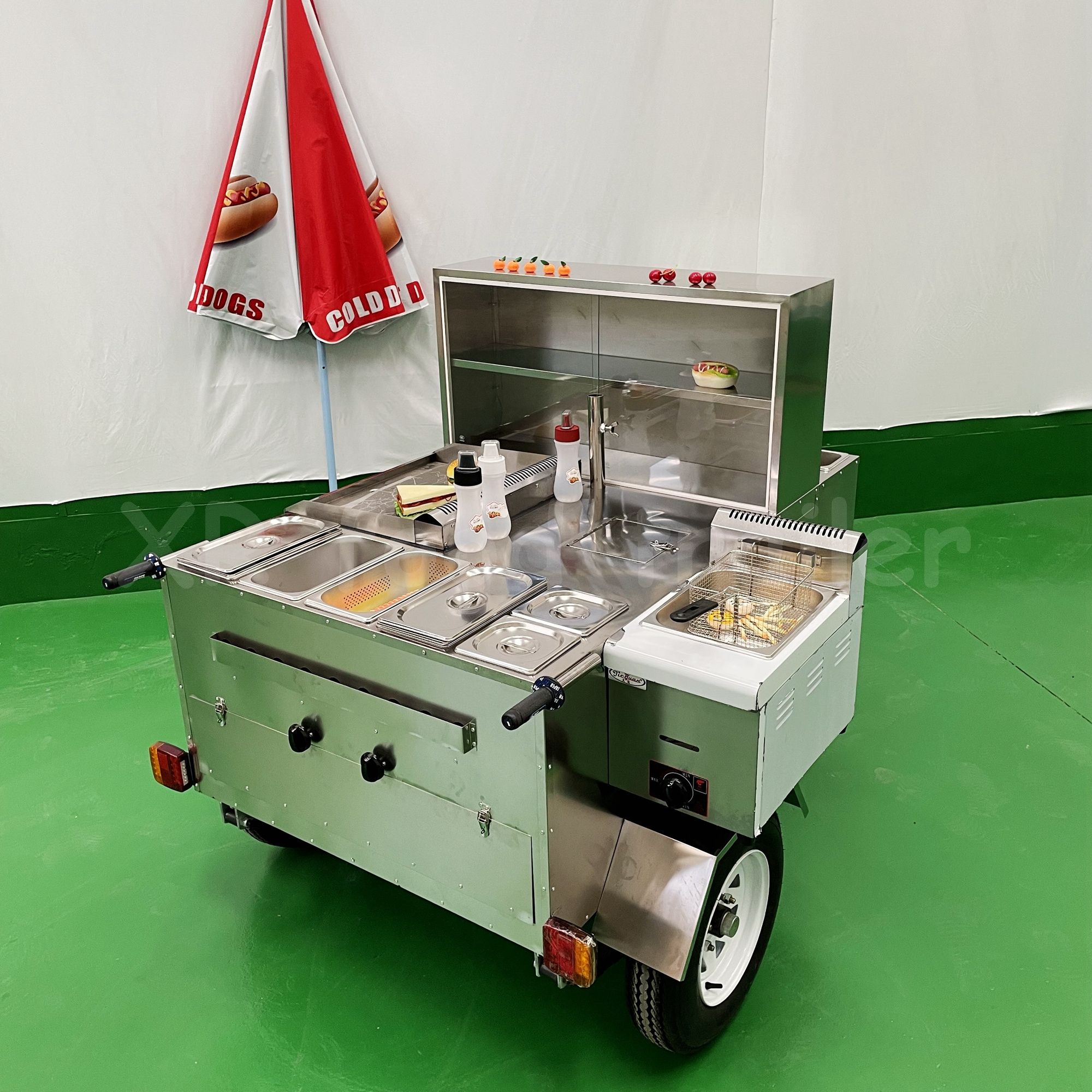 mobile custom carrinho de hot dog sausage cart car pushcart umbrellas for party food shop sale in germany