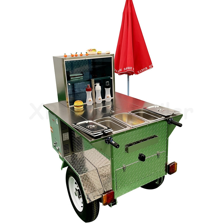 portable chariot carritos de cheap hot dog food vending carts trailers stand kiosk used with wheels umbrellas for sale