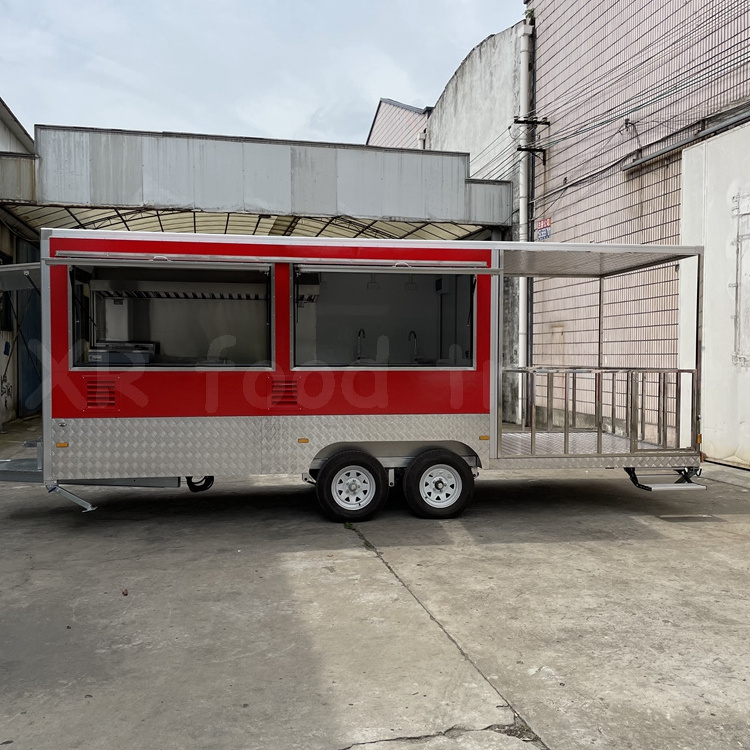 porch style mobile drink burger van catering food truck trailer rotisserie chicken cart 16ft in saudi arabia