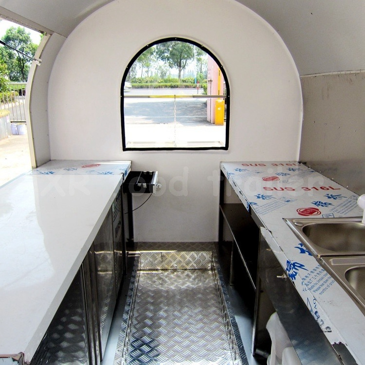 Mini Round Food Cart Trailer Fast Food New Small Car Mobile Restaurant for Sale Other Hotel & Restaurant Supplies Fiber Glass