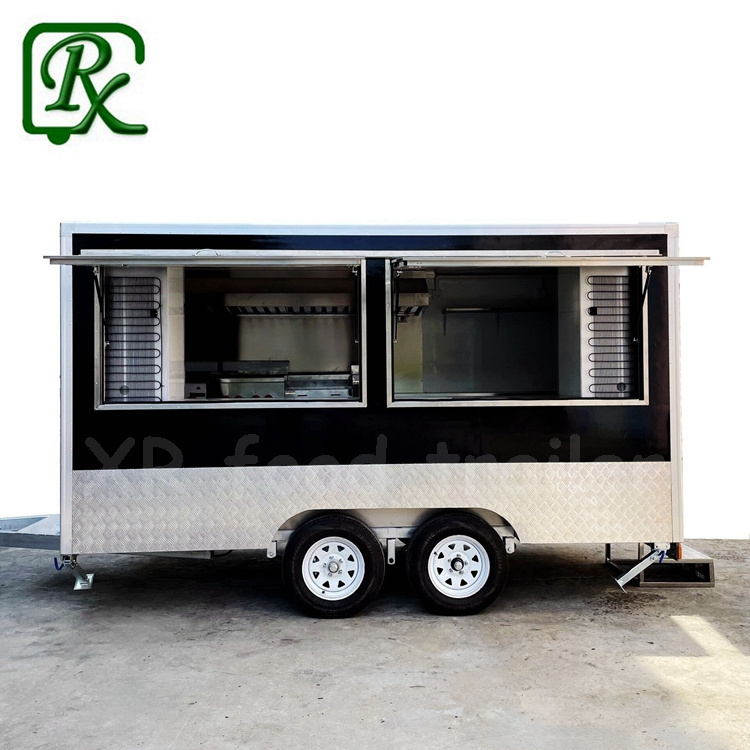 Factory Supply Remorque Food Trucks Fiberglass Fruit Sale Trailer Electric Brake with Full Kitchen for Sale Mobile Restaurant