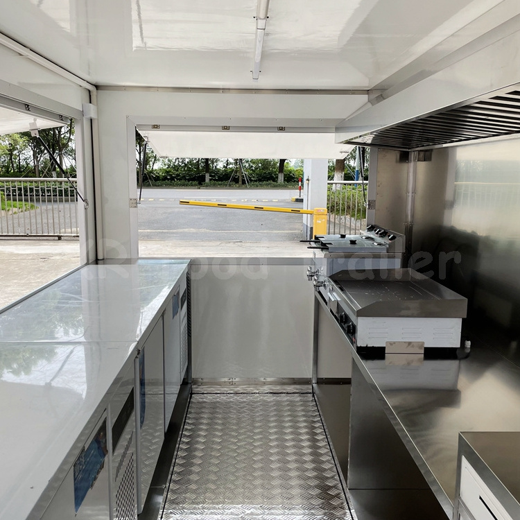 Catering Concession Food Trailers Fully Equipped Foodtruck Fast Food Cart Mobile Kitchen Food Truck with full kitchen square