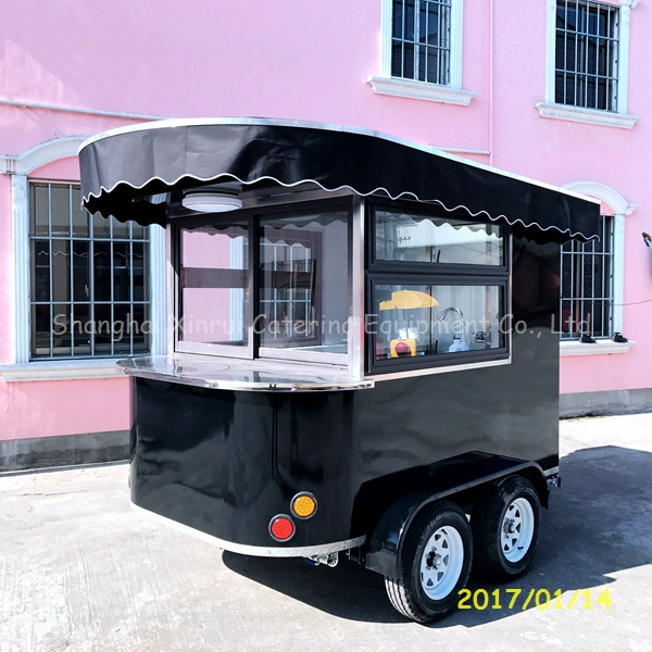 Mobile Snack Food Trailer Used Car Engine Mobile Food Truck for Fried Chicken Beer Remorque Snack Bar Sale Fiberglass 4 Wheels