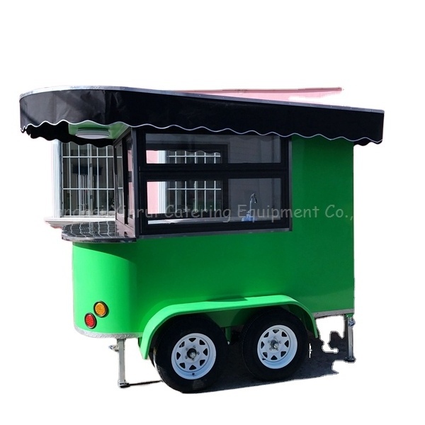 Overseas Ice Cream Food Trailer Restaurant Equipment Solar Power Food Truck Fruit Processing Plant Fiberglass Four Wheels