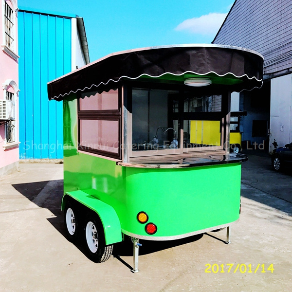 Overseas Ice Cream Food Trailer Restaurant Equipment Solar Power Food Truck Fruit Processing Plant Fiberglass Four Wheels