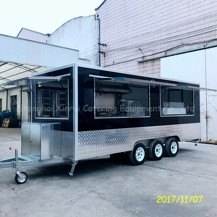 Mobile Food Van Cart Trailer China Mobile Restaurant Fiberglass Trailes De Comida Fruit Processing Plant Truck Fruit Big Wheels