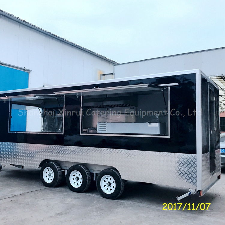 Mobile Food Van Cart Trailer China Mobile Restaurant Fiberglass Trailes De Comida Fruit Processing Plant Truck Fruit Big Wheels