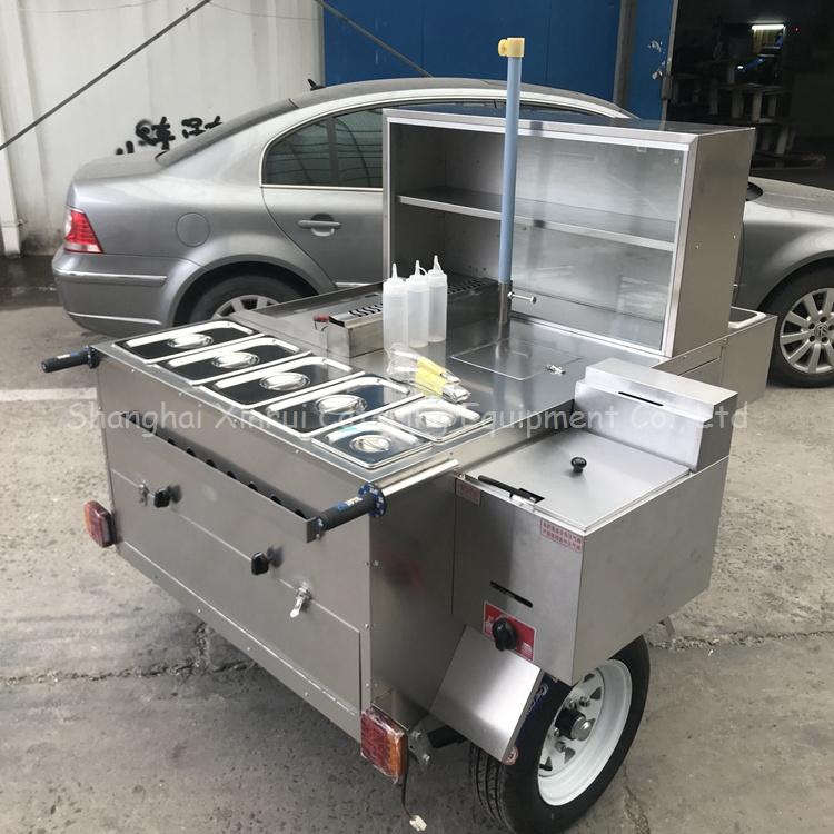 Custom Electric Hot Dog Cart Umbrellas Mobile Food Engineers Available to Service Machinery Overseas,free Spare Parts Single