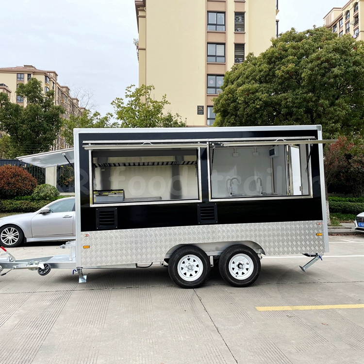 Mobile Mexican Popsicle Ice Cream Cart Fruit Trailer for Sale Multifunctional Square Food Trailer Mobile Kitchen Cart Fiberglass