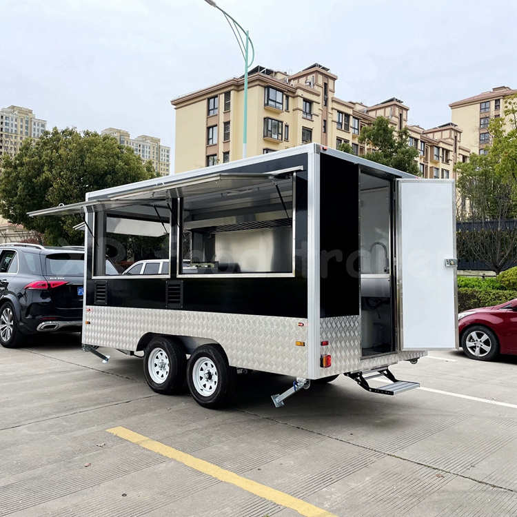 Affordable Concession Food Truck Trailers Flour Mill Mobile Restaurant Fruit Carts Restaurant Equipment FRP + Stainless Steel