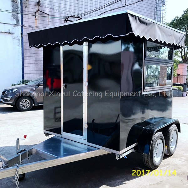 Mobile Snack Food Trailer Used Car Engine Mobile Food Truck for Fried Chicken Beer Remorque Snack Bar Sale Fiberglass 4 Wheels