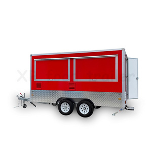 Catering Concession Food Trailers Fully Equipped Foodtruck Fast Food Cart Mobile Kitchen Food Truck with full kitchen square