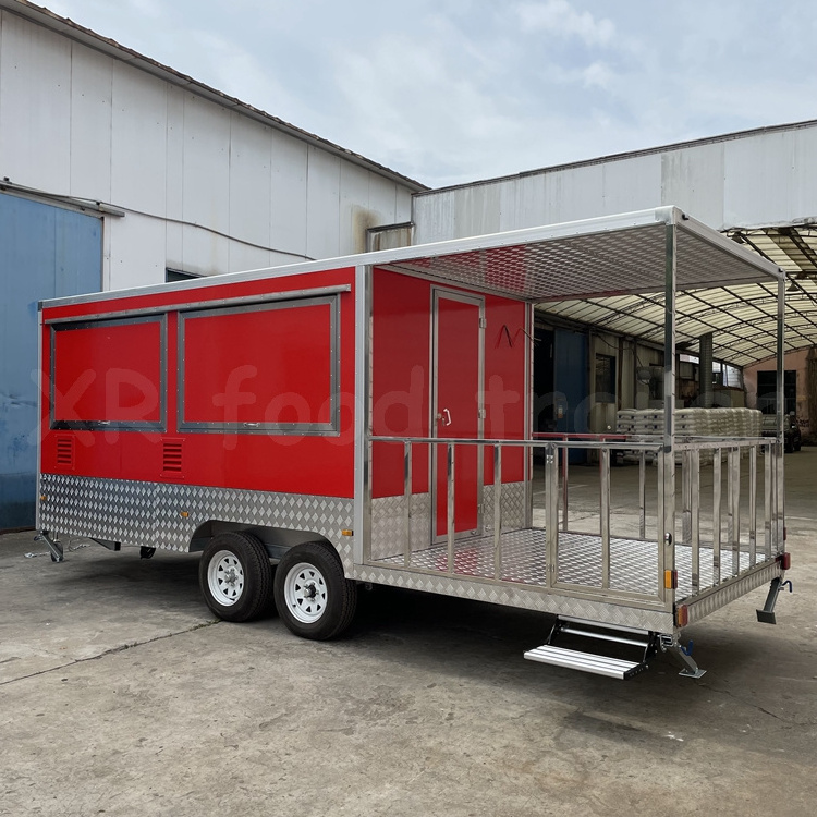 porch style mobile drink burger van catering food truck trailer rotisserie chicken cart 16ft in saudi arabia