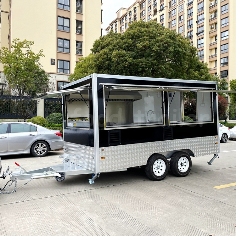 Mobile Mexican Popsicle Ice Cream Cart Fruit Trailer for Sale Multifunctional Square Food Trailer Mobile Kitchen Cart Fiberglass