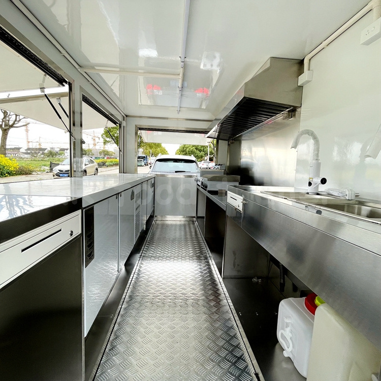 Affordable Concession Food Truck Trailers Flour Mill Mobile Restaurant Fruit Carts Restaurant Equipment FRP + Stainless Steel