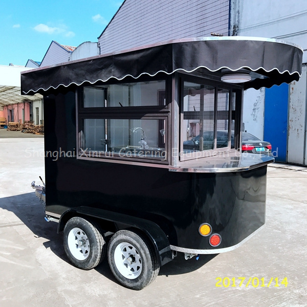 Mobile Snack Food Trailer Used Car Engine Mobile Food Truck for Fried Chicken Beer Remorque Snack Bar Sale Fiberglass 4 Wheels