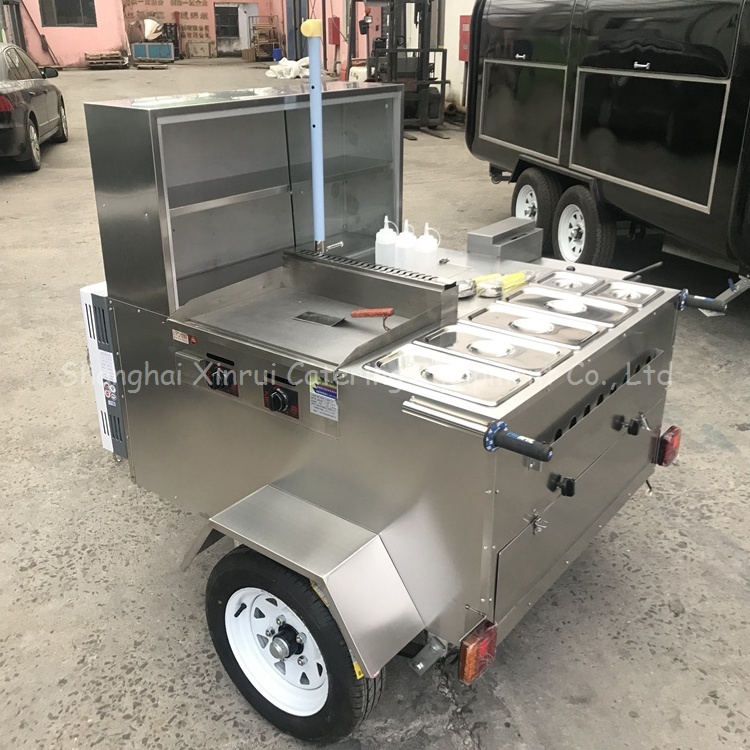 Mini Mobile Snack Food Trolley Fruit Juice Kiosk Self Fruit Carts Flour Mill Cart Single Industrial Pc for Sale Street Fruit Car