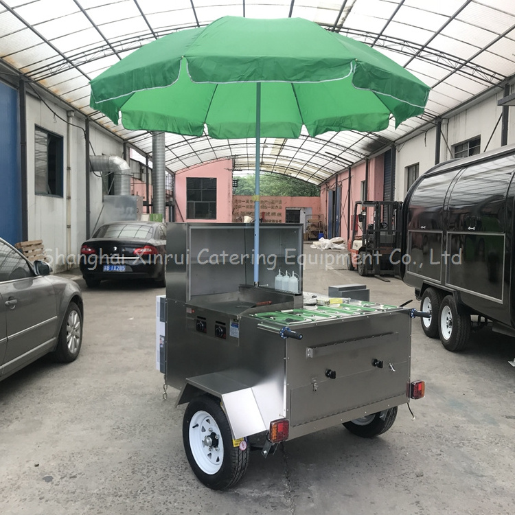 Mini Mobile Snack Food Trolley Fruit Juice Kiosk Self Fruit Carts Flour Mill Cart Single Industrial Pc for Sale Street Fruit Car