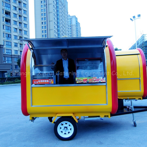 Cheap Hot Dog Caravans Food Caravan Car Cart for Sale Food Trailer Round Mobile Fruit Cart Double Decker Bus Mobile Restaurant