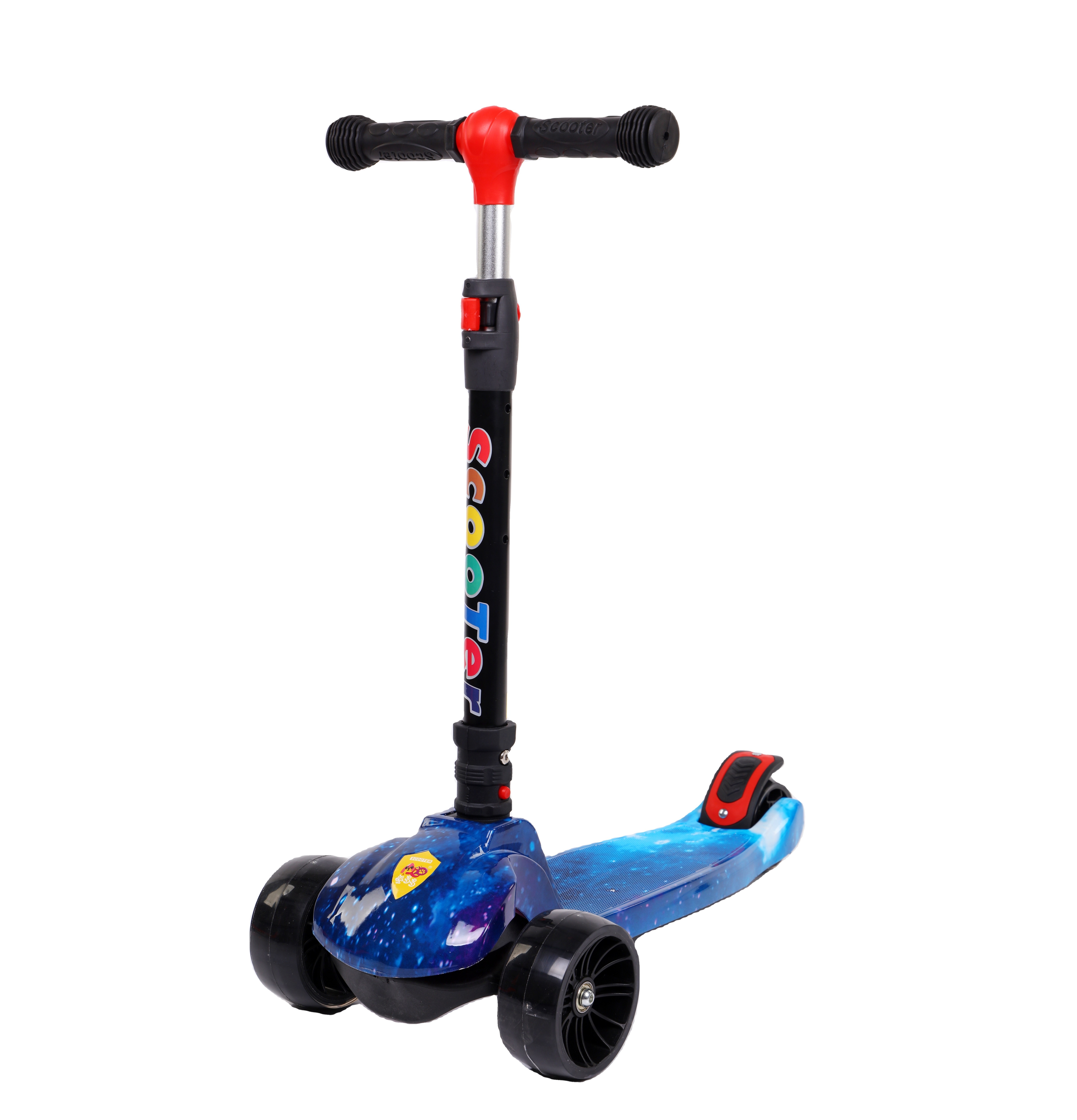 Children's Scooter Light Up 2 Big Wheels Foldable And Height Adjustable Kids' Kick Scooter For Girls Boys Ages 3+ to Teen