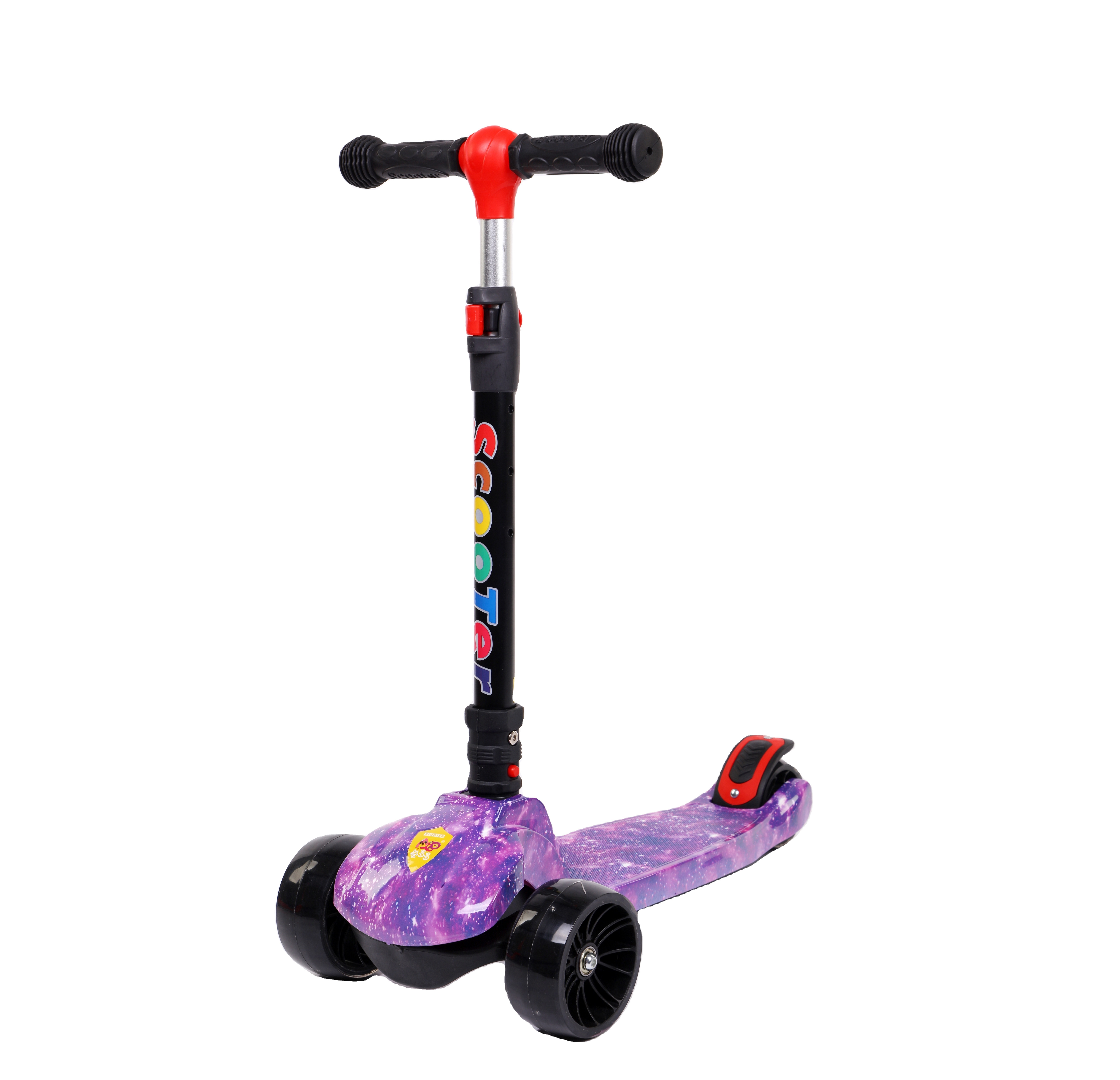 Children's Scooter Light Up 2 Big Wheels Foldable And Height Adjustable Kids' Kick Scooter For Girls Boys Ages 3+ to Teen