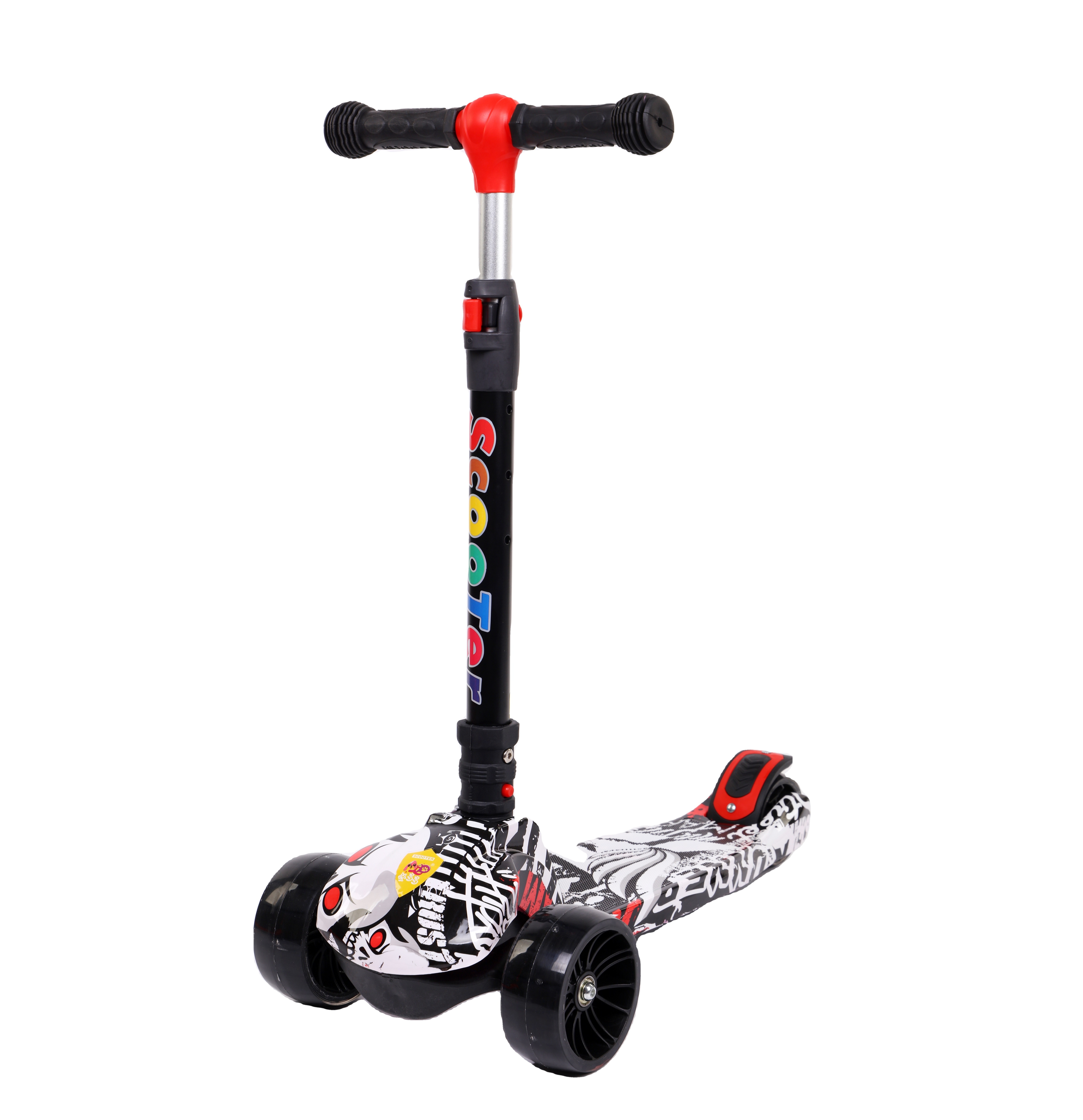 Children's Scooter Light Up 2 Big Wheels Foldable And Height Adjustable Kids' Kick Scooter For Girls Boys Ages 3+ to Teen