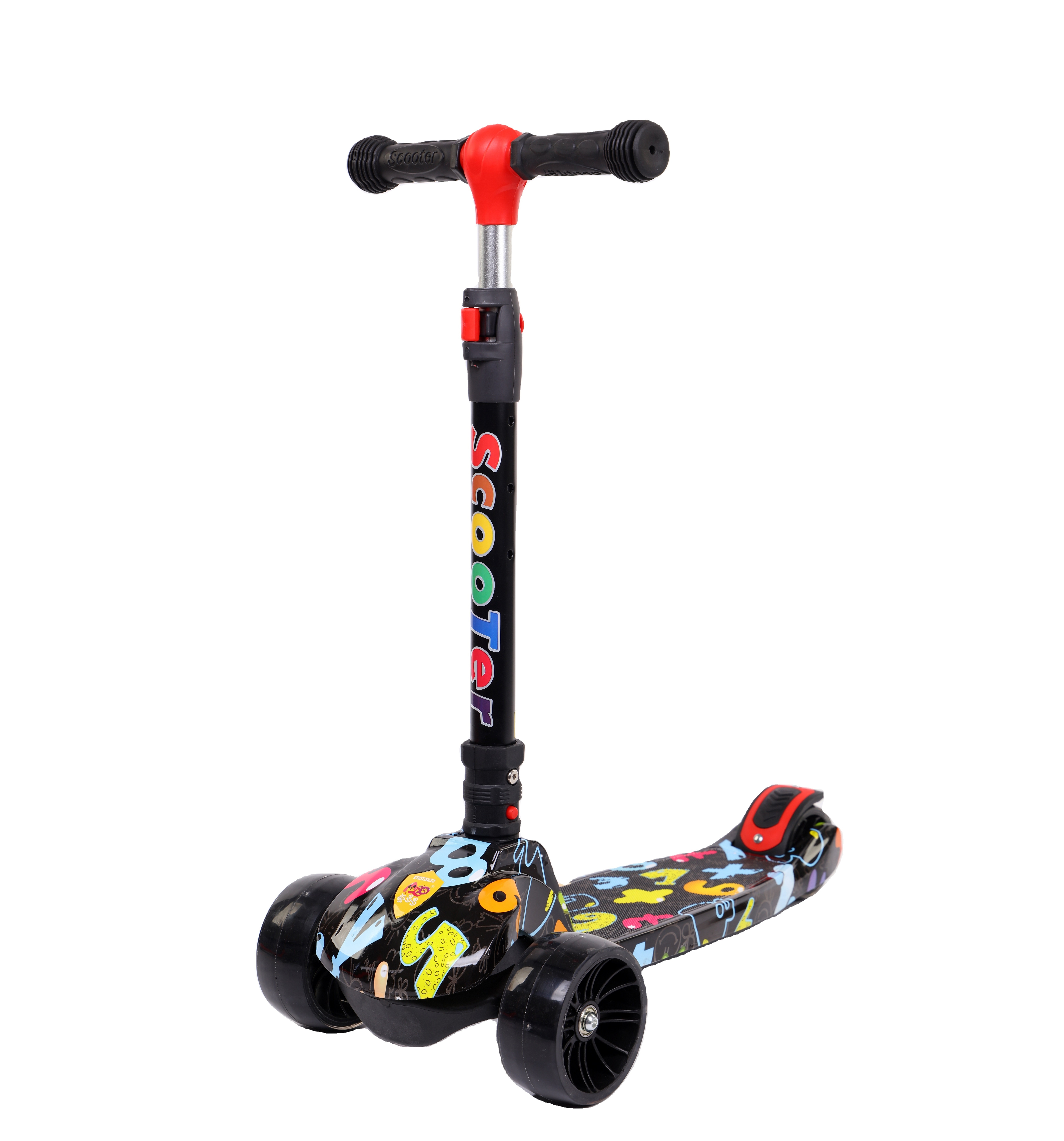 Children's Scooter Light Up 2 Big Wheels Foldable And Height Adjustable Kids' Kick Scooter For Girls Boys Ages 3+ to Teen