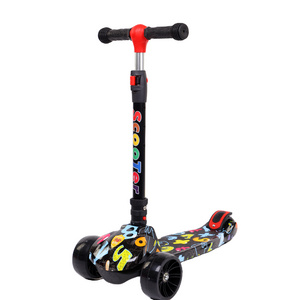 Children's Scooter Light Up 2 Big Wheels Foldable And Height Adjustable Kids' Kick Scooter For Girls Boys Ages 3+ to Teen