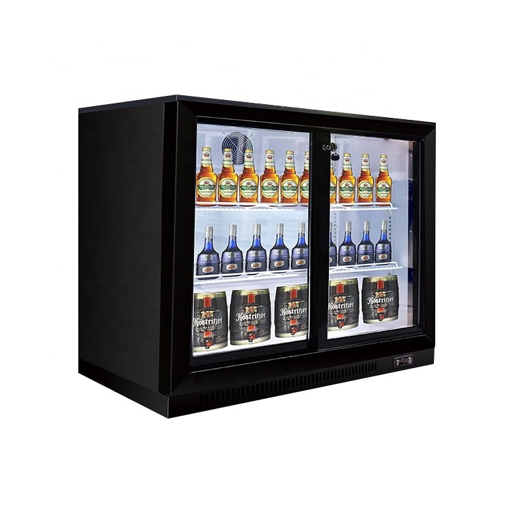 Beverage Fridge For Beer And Drinks Double Sliding Door Mini Bar Fridge Mini Freezer