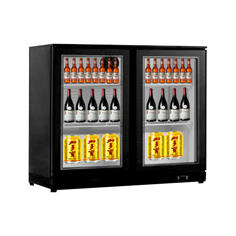 Beverage Fridge For Beer And Drinks Double Sliding Door Mini Bar Fridge Mini Freezer