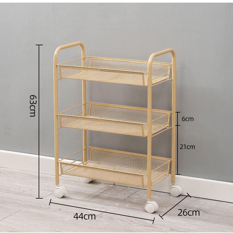 Household cart for food storage rack kitchen floor multi-layer storage rack mobile wheel multi-functional snacks storage