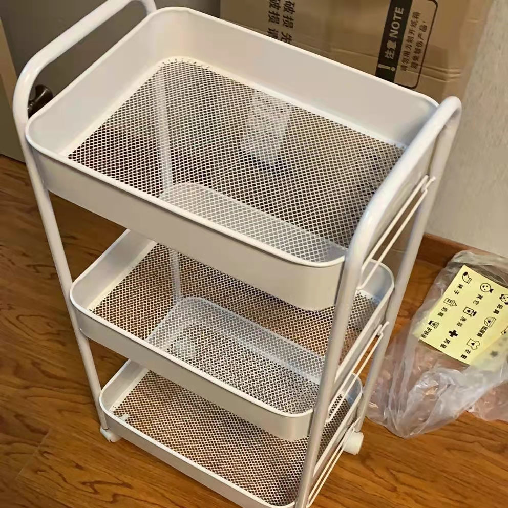 Household cart for food storage rack kitchen floor multi-layer storage rack mobile wheel multi-functional snacks storage