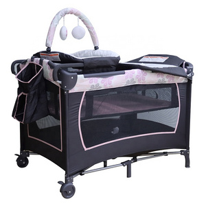 Multifunctional foldable portable baby crib removable baby bassinet with toys baby playpen