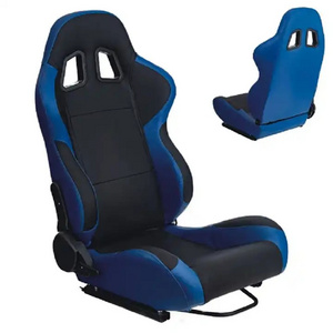 Universal Auto Parts Black And Blue PVC Cars Sports Seat Racing Seat With Double Rails