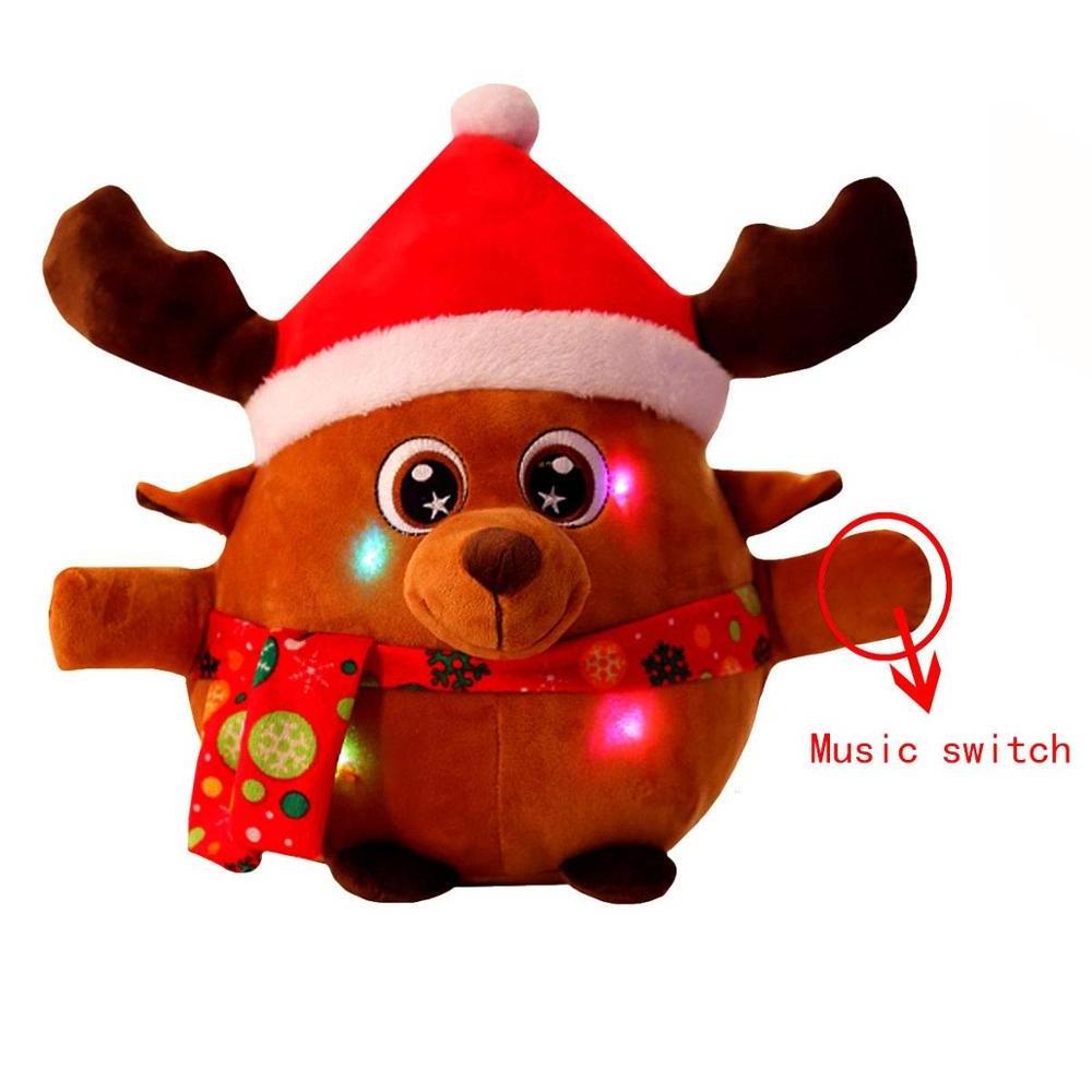 Plush musical christmas toy baby reindeer santa claus cute singing christmas toys