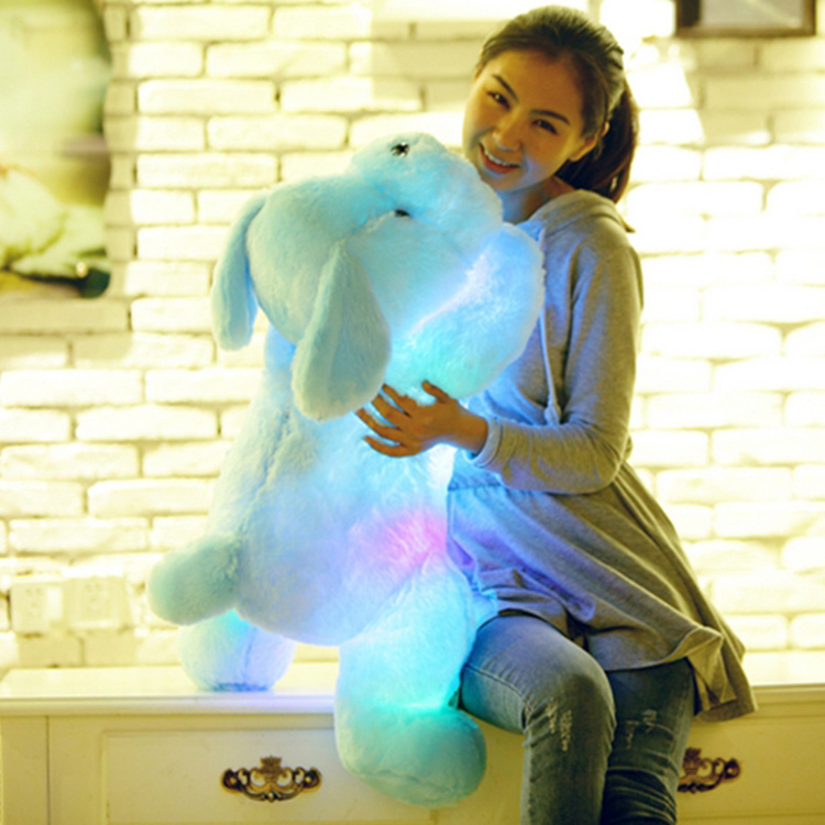 Colorful Glowing Dogs Luminous Stuffed Animal Plush Baby Soft Toys Led Light Up Dogs Plush For Kids Toys