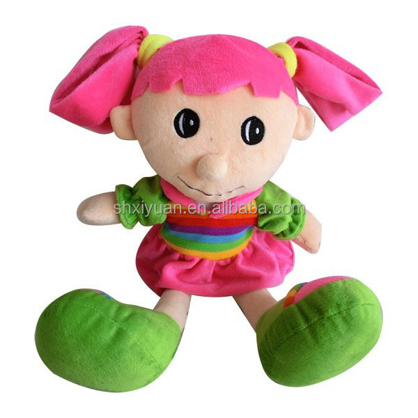 Special pretty personalized long hair plush girl doll