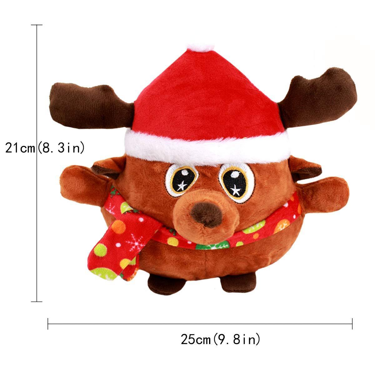 Plush musical christmas toy baby reindeer santa claus cute singing christmas toys