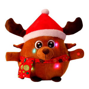 Plush musical christmas toy baby reindeer santa claus cute singing christmas toys