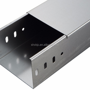 gi metal slotted type channel cable tray with cover