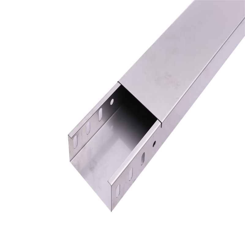 gi metal slotted type channel cable tray with cover