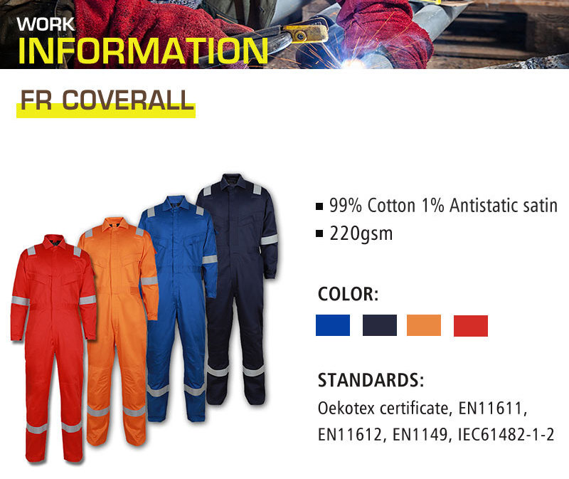 construction clothing fr coverall fire retardant workwear coveralls