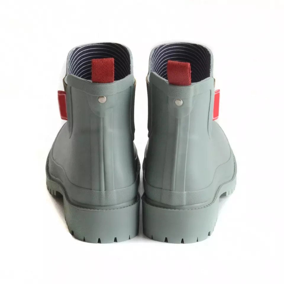 Wholesale unisex rubber high heel waterproof boots high quality durability rubber sole pvc upper rain boots