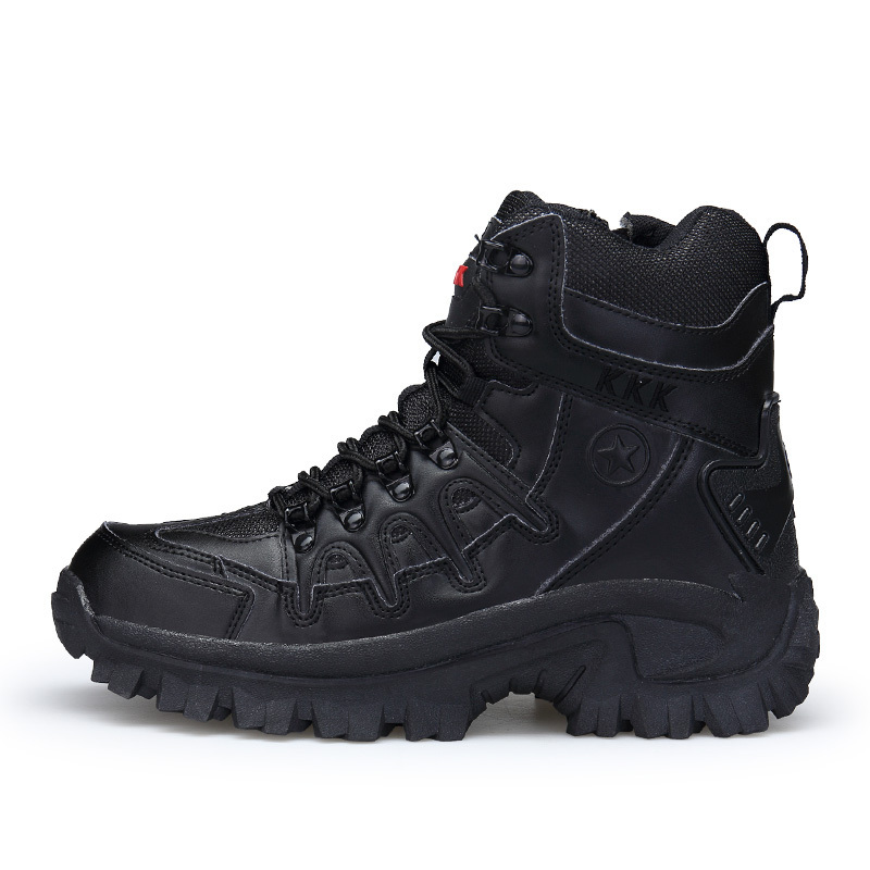 Waterproof Hiking Boots Side Zipper Safety Shoes Anti-Kick Toe Work Boots