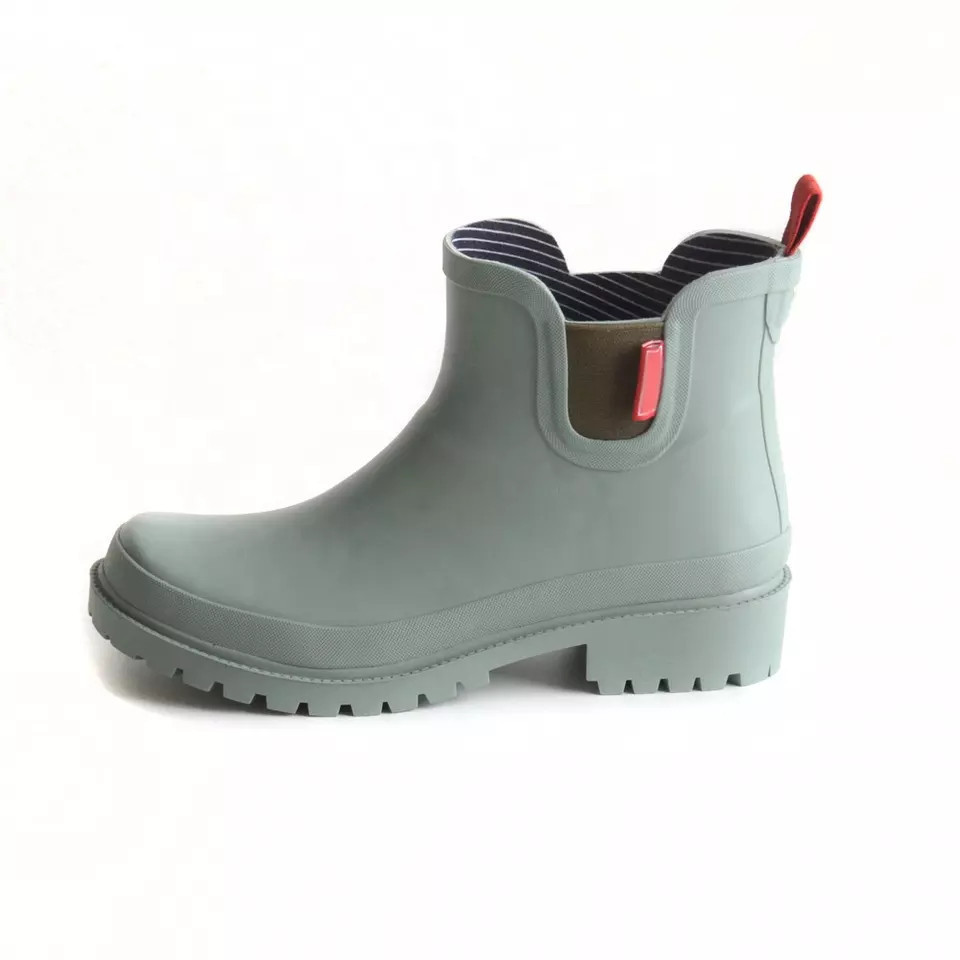 Wholesale unisex rubber high heel waterproof boots high quality durability rubber sole pvc upper rain boots