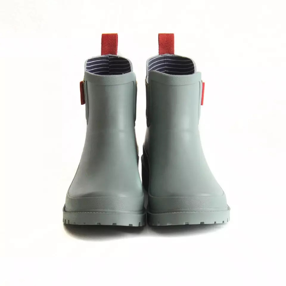 Wholesale unisex rubber high heel waterproof boots high quality durability rubber sole pvc upper rain boots