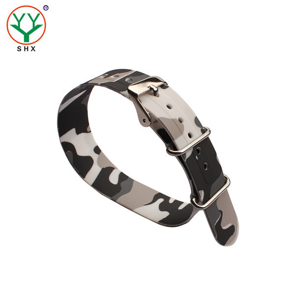 Camo one piece soft thin silicone one piece watch strap