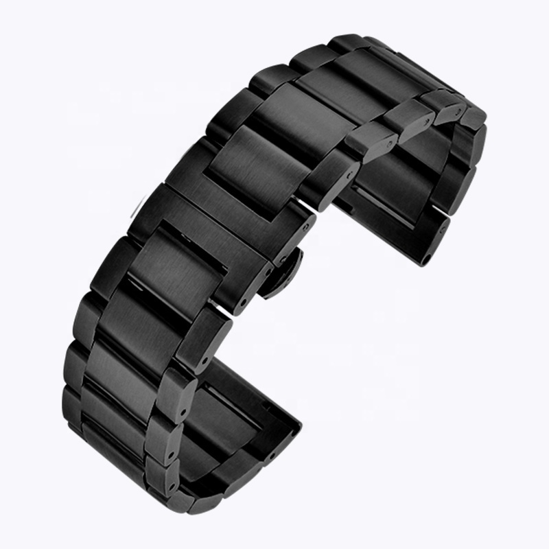 Business Replacement Wristband Three Beads 316l Stainless Steel Watch Strap